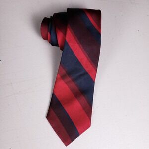 Harold's x'Andrini Vintage Silk Tie Red Navy Striped Classic Menswear Italy